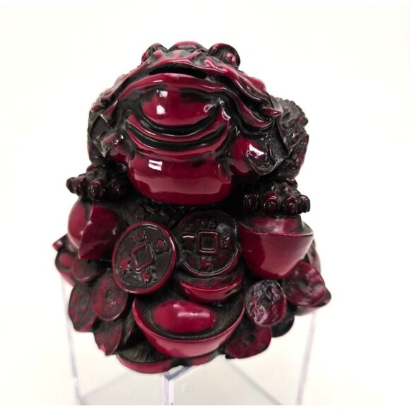 Feng Shui Money Frog Toad Figurine With Coins For Prosperity Wealth Decor je228 - Picture 7 of 10